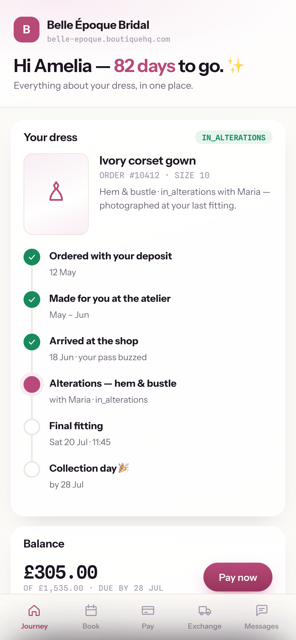 Customer journey on iPhone